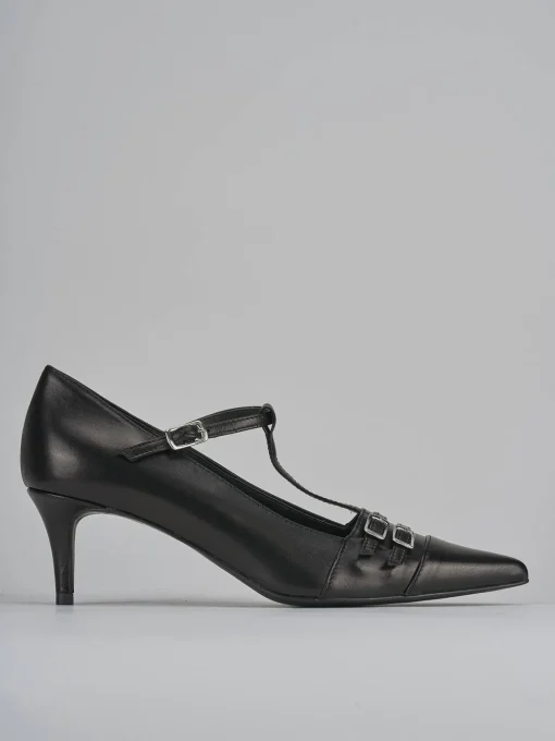 Décolleté e slingback tacco 5cm pelle nero