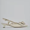 Décolleté e slingback tacco 4cm vernice bianco