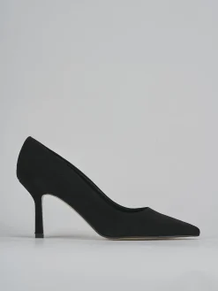 Décolleté e slingback tacco 7cm camoscio nero