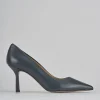 Décolleté e slingback tacco 7cm pelle blu