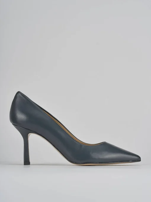 Décolleté e slingback tacco 7cm pelle blu