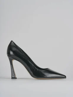 Décolleté e slingback tacco 10cm vernice nero