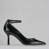 Décolleté e slingback tacco 7cm vernice nero