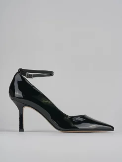 Décolleté e slingback tacco 7cm vernice nero