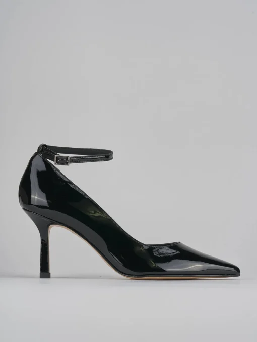 Décolleté e slingback tacco 7cm vernice nero