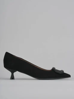 Décolleté e slingback tacco 5cm camoscio nero