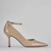 Décolleté e slingback tacco 7cm vernice beige