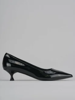 Décolleté e slingback tacco 4cm vernice nero