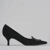 Décolleté e slingback tacco 5cm camoscio nero