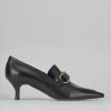 Décolleté e slingback tacco 5cm pelle nero
