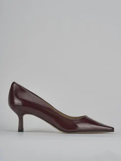 Décolleté e slingback tacco 3cm vernice bordo'