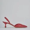 Décolleté e slingback tacco 5cm pelle rosso