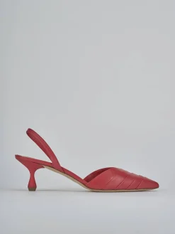 Décolleté e slingback tacco 5cm pelle rosso