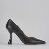 Décolleté e slingback tacco 9cm pelle nero