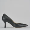 Décolleté e slingback tacco 7cm pelle nero