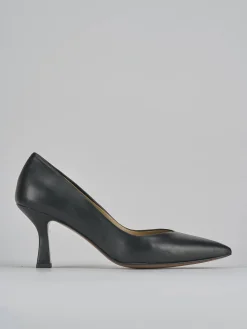 Décolleté e slingback tacco 7cm pelle nero