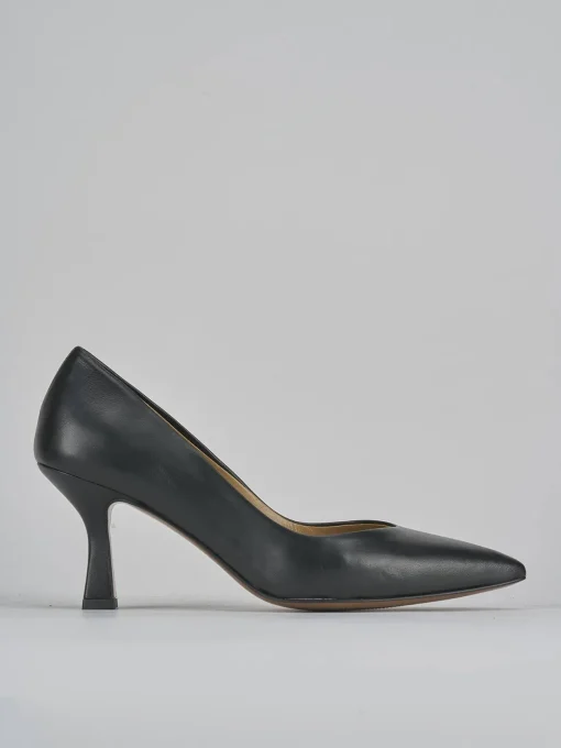 Décolleté e slingback tacco 7cm pelle nero
