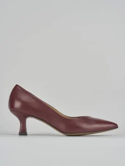 Décolleté e slingback tacco 5cm pelle bordo'