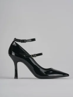 Décolleté e slingback tacco 9cm vernice nero