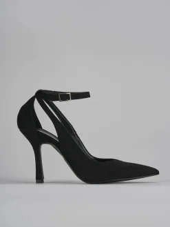 Décolleté e slingback tacco 9cm camoscio nero