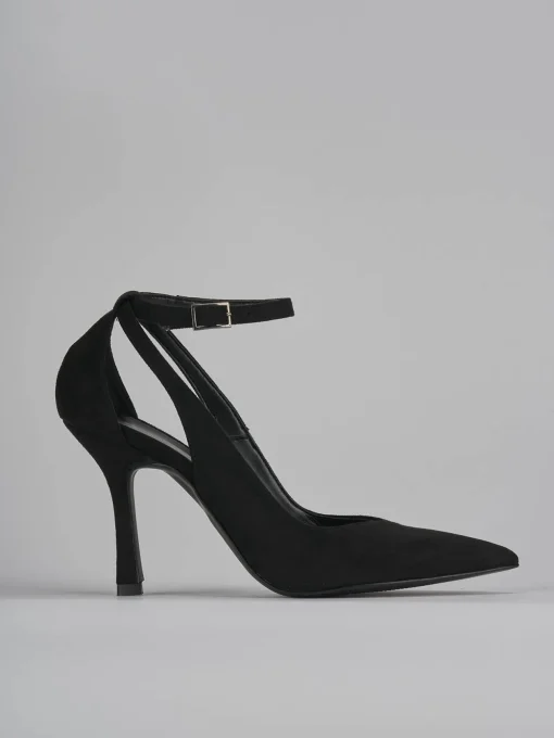 Décolleté e slingback tacco 9cm camoscio nero