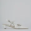 Décolleté e slingback tacco 3cm vernice bianco