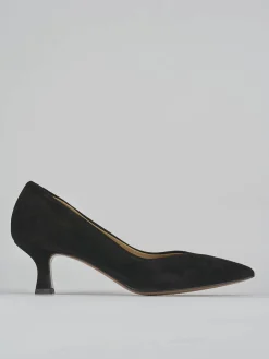 Décolleté e slingback tacco 5cm camoscio nero