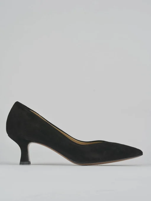 Décolleté e slingback tacco 5cm camoscio nero