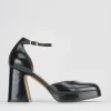 Décolleté e slingback tacco 9cm vernice nero