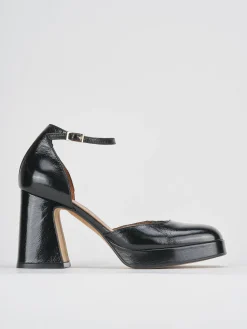 Décolleté e slingback tacco 9cm vernice nero