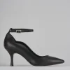 Décolleté e slingback tacco 7cm pelle nero