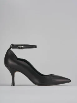 Décolleté e slingback tacco 7cm pelle nero
