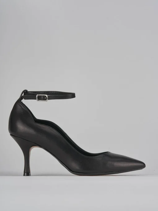 Décolleté e slingback tacco 7cm pelle nero