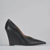 Décolleté e slingback tacco 9cm pelle nero