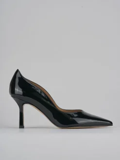 Décolleté e slingback tacco 8cm vernice nero