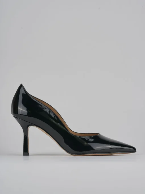 Décolleté e slingback tacco 8cm vernice nero