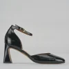 Décolleté e slingback tacco 7cm pelle nero