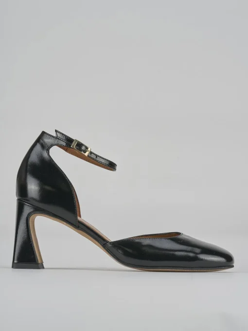 Décolleté e slingback tacco 7cm pelle nero