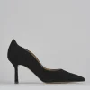 Décolleté e slingback tacco 8cm camoscio nero
