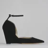 Décolleté e slingback tacco 8cm camoscio nero