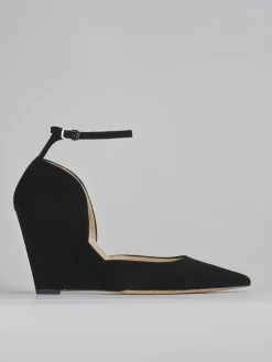 Décolleté e slingback tacco 8cm camoscio nero