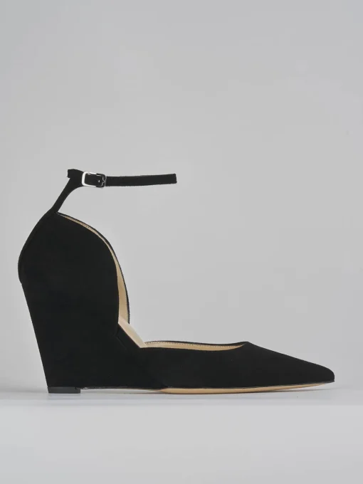 Décolleté e slingback tacco 8cm camoscio nero