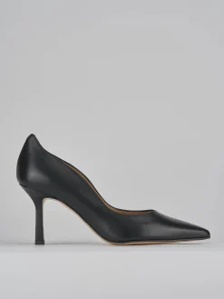 Décolleté e slingback tacco 8cm pelle nero