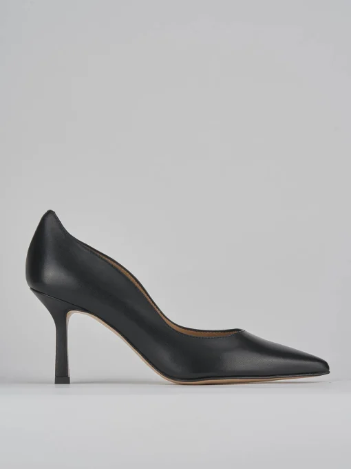 Décolleté e slingback tacco 8cm pelle nero