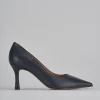 Décolleté e slingback tacco 8cm pelle blu