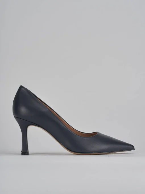 Décolleté e slingback tacco 8cm pelle blu
