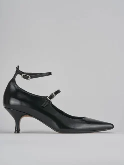 Décolleté e slingback tacco 5cm pelle nero