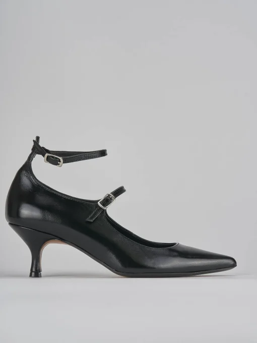 Décolleté e slingback tacco 5cm pelle nero