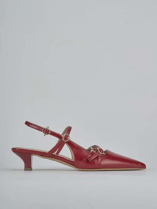 Décolleté e slingback tacco 3cm vernice rosso