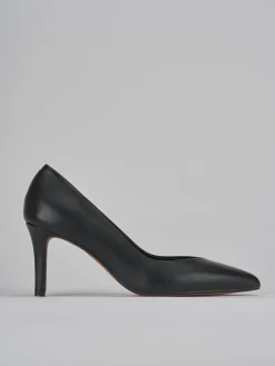 Décolleté e slingback tacco 7cm pelle nero